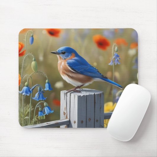 Little Blue Bird Mousepad Muismat (Met muis)