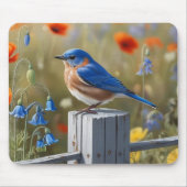 Little Blue Bird Mousepad Muismat (Voorkant)