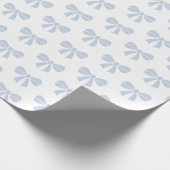 Little Blue Bow Baby shower Boy Verjaardag Cadeaupapier (Hoek)