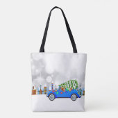 Little Blue Car en Tree Kerstmis, aangepast Draagtas (Achterkant)