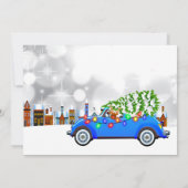 Little Blue Car en Tree Kerstmis, aangepast Kaart (Achterkant)