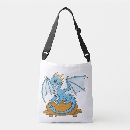 Little Blue Dragon Crossbody Tas (Voorkant)