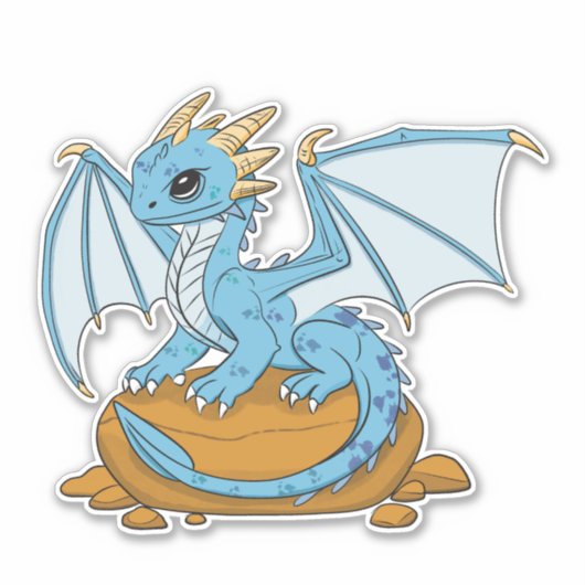 Little Blue Dragon Sticker (Voorkant)
