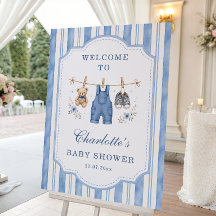 Little Blue Jean Baby Boy Shower Welkom Bord
