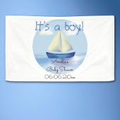 Little Blue Sailboat Boys Baby shower Spandoek