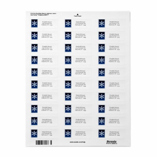 Little Blue Snowflake Etiket (Full Sheet)