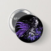 "Little Blue" Violet Lily Butterfly Fairy Button (Voorkant /achterkant)