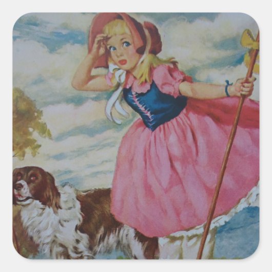 Little Bo Beep Vierkante Sticker (Voorkant)