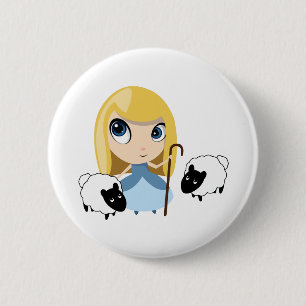 Little Bo Peep en haar Sheep Ronde Button 5,7 Cm