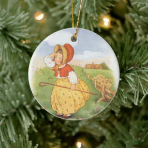 Little Bo Peep Moeder Goose Nursery Rhyme Keramisch Ornament