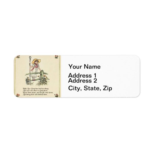 Little Bo Peep Nursery Rhyme Etiket (Voorkant)