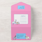 Little Bo Peep Sheep Fairy Tale Boerderij Birthday All In One Uitnodiging (Buitenkant)