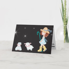 Little Bo Peep Star Night Scene Fun Kinder Fab Kaart
