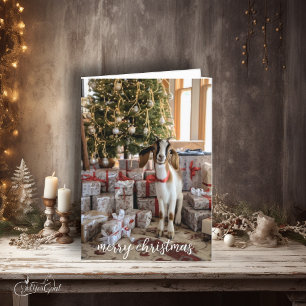 Little Boer Goat Klaar voor Kerstmis Kaart