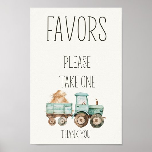 Little Boerderij Nursery Baby shower Favors Sign Poster (Voorkant)