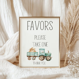 Little Boerderij Nursery Baby shower Favors Sign Poster