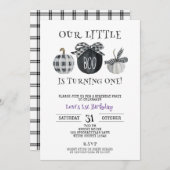 Little Boo 1e verjaardag, Halloween verjaardag Kaart (Voorkant / Achterkant)