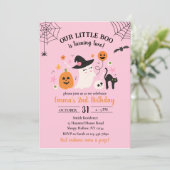 Little Boo 2e Verjaardag Halloween Feestuitnodigin Kaart (Staand voorkant)