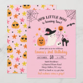 Little Boo 2e Verjaardag Halloween Feestuitnodigin Kaart (Voorkant / Achterkant)