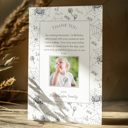 Little Boo Baby Halloween Spinnen Dank je Kaart