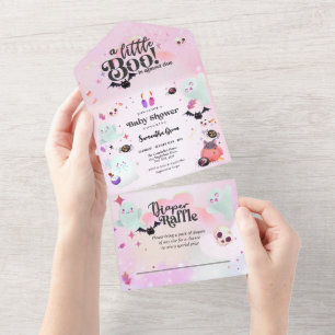 Little Boo Baby meisje Baby shower All In One Uitnodiging
