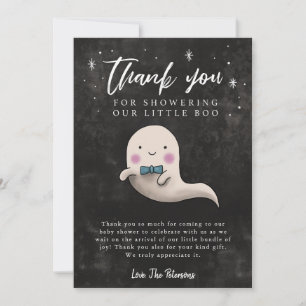 Little Boo Baby shower Boy Ghost Bedankkaart