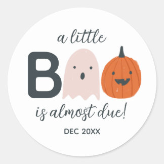 Little Boo Baby shower Classic Ronde Sticker