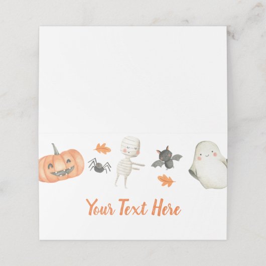 Little Boo Baby shower Folded Place Card (Buitenkant ongevouwen)