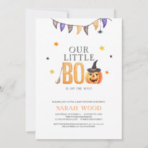 Little Boo Baby shower, Halloween pompoendouche Kaart