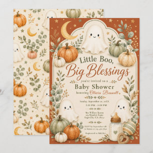 Little Boo Big Blessings Baby Shower Uitnodiging