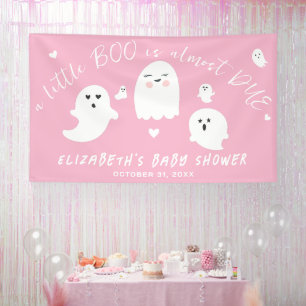 Little Boo Bijna Verschuldigd Meisje Halloween Bab Spandoek