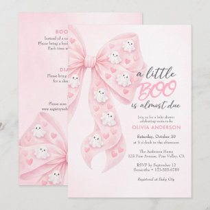Little Boo Bow Halloween All-In-One Baby Shower Kaart