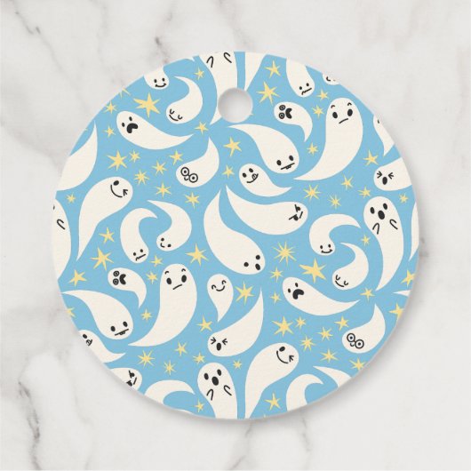 Little Boo Boy Baby shower Bedankjes Labels (Achterkant)