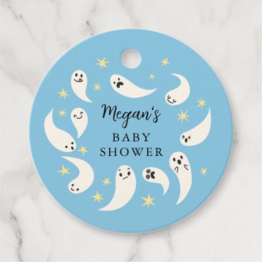 Little Boo Boy Baby shower Bedankjes Labels (Voorkant)