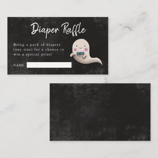 Little Boo Boy Baby shower Luier Raffle Ticket Informatiekaartje (Voorkant / Achterkant)