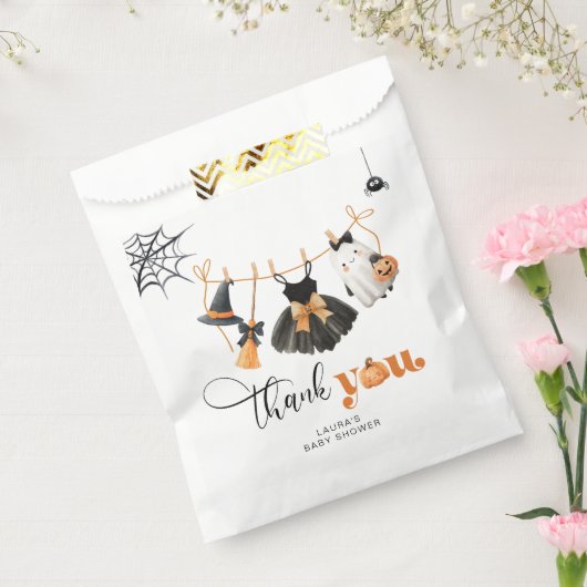 Little Boo Clothesline baby shower bedankkaart Bedankzakje (Gezegeld)