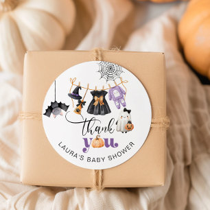 Little Boo Clothesline baby shower bedankt Ronde Sticker