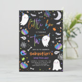 Little Boo Cute Blue Ghost 2e verjaardag Kaart (Staand voorkant)