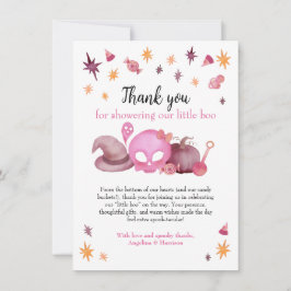 Little Boo Cute Halloween Baby Shower  Bedankkaart