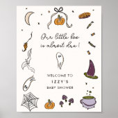 Little Boo Due Halloween Baby shower Affiche de bi (Devant)