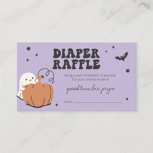 Little Boo est presque due Diaper Carte Raffle (Devant)
