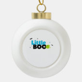 Little Boo Funny Retro Keramische Bal Ornament (Voorkant)