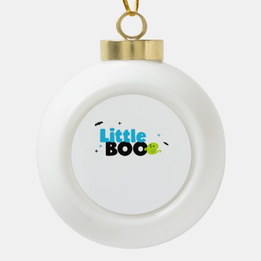 Little Boo Funny Retro Keramische Bal Ornament (Voorkant)