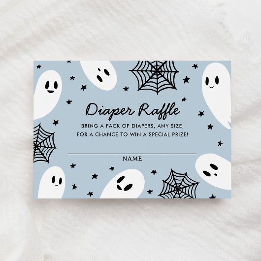 Little Boo Ghost Baby shower Luier Raffle Ticket Informatiekaartje
