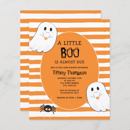 Little Boo Ghost Budget Halloween Baby shower (Voorkant / Achterkant)