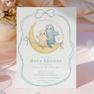 Little Boo Ghost Couple Baby shower Kaart