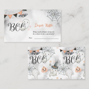 Little Boo Ghost Herfst Baby shower Luier Raffle Informatiekaartje