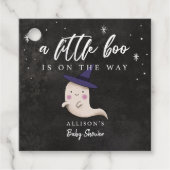 Little Boo Ghost met heks Pet Baby shower Bedankjes Labels (Voorkant)