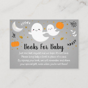 Little Boo Ghost Neutral Baby shower Book Request Informatiekaartje