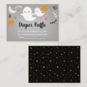 Little Boo Ghost Neutral Baby shower Diaper Raffle Informatiekaartje (Voorkant / Achterkant)